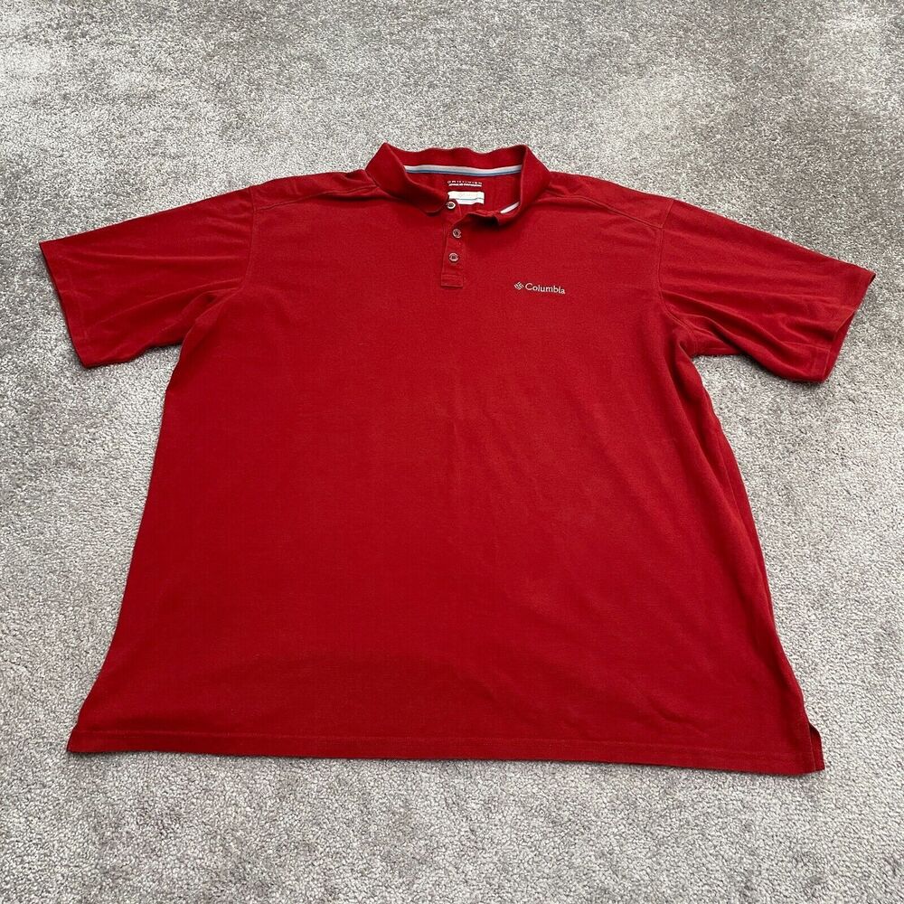 Columbia Omni Wick Polo Shirt Mens XL Red Short Sleeve Collared Active Golf